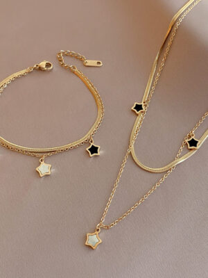 Złoty Komplet "Gwiazdki"