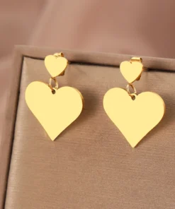 Kolczyki serce gładkie wiszące