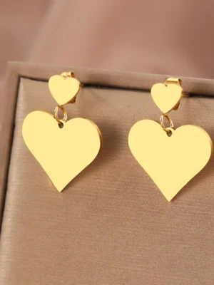 Kolczyki serce gładkie wiszące