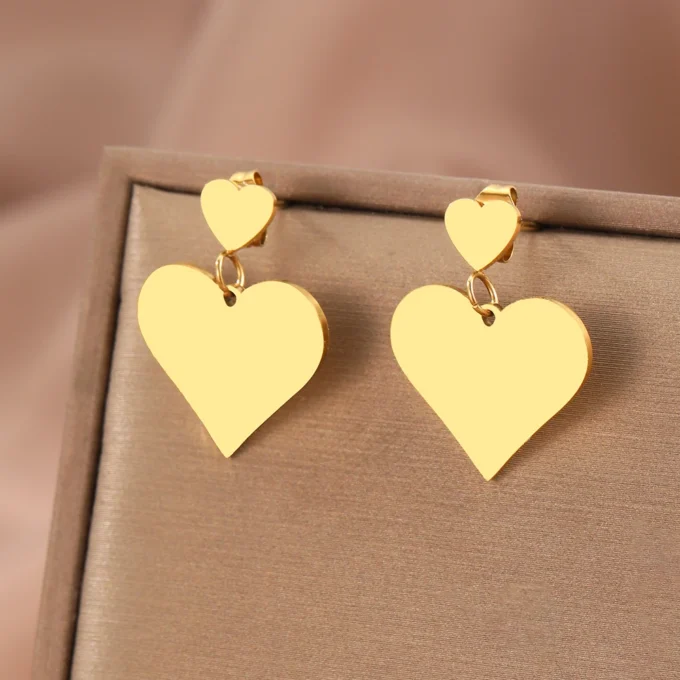 Kolczyki-serce-gladkie-wiszace-ze-stali-chirurgicznej Kolczyki serce gładkie wiszące